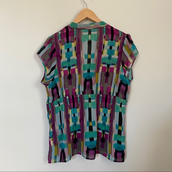 NY Collection Colored Ruffle Blouse - Picture 4 of 7